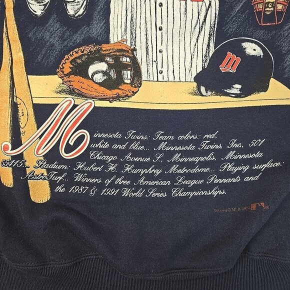 VTG Minnesota Twins Locker Room Sweatshirt Adult Size Large Nutmeg Mills 1992 - Picture 9 of 12